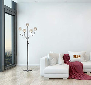 Artiva USA Soho II LED 5-Light Crystal Balls Floor Lamp with Dimmer