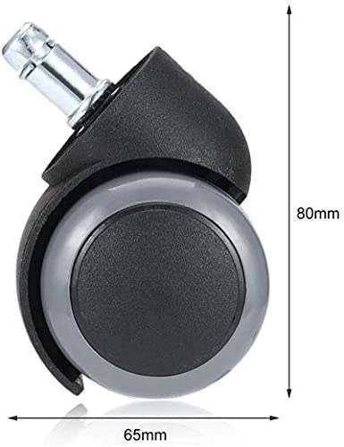 Castor Office Computer Chair Casters - 360 Degree Rotatable Rolling Wheel Rubber Threaded Shaft - DIY Spare Parts