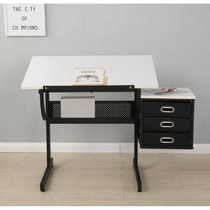 Generic Tiltable Drawing Table with Stool and Drawer