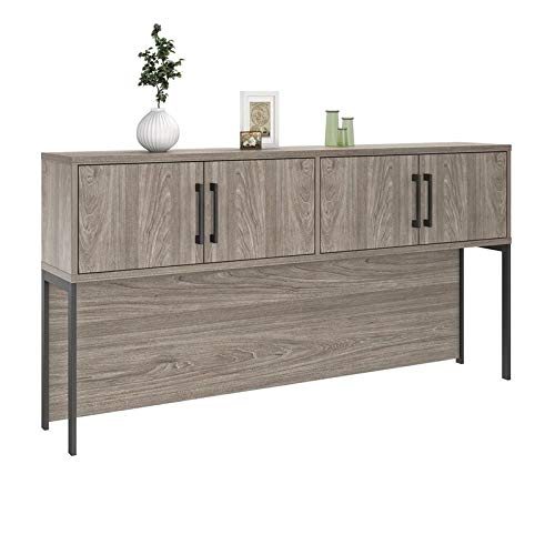 Pemberly Row Traditional Hutch in Light Brown Oak