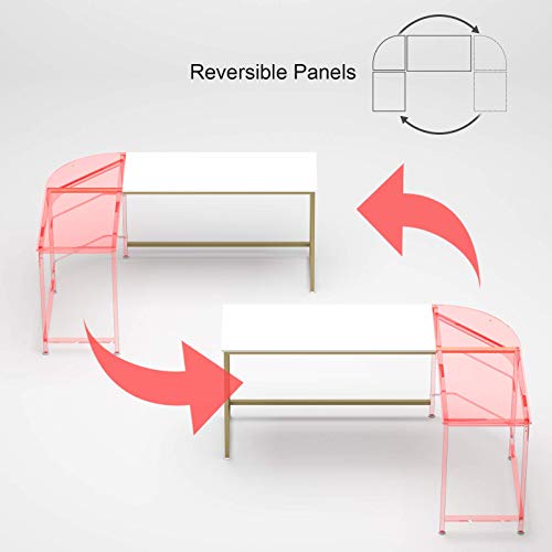 Teraves Reversible L-Shaped Desk Corner Gaming Computer Desk Office Workstation Modern Home Study Writing Wooden Table