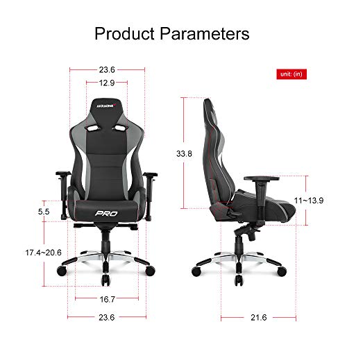 AKRacing Masters Series Pro Luxury XL Gaming Chair with High Backrest, Recliner, Swivel, Tilt, 4D Armrests, Rocker & Seat Height Adjustment Mechanisms, 5/10 Warranty