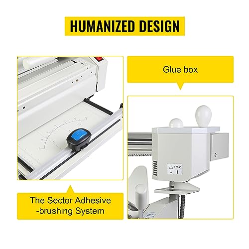 HUIWOSEN White 4 In 1 Manual Glue Book Binding Machine - Binds 160 Books, Milling Spine Rougher