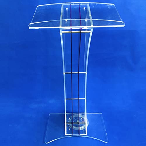 None Lectern Podium Stand, Transparent Church Conference Table Hotel Reception Desk - SEO optimized title