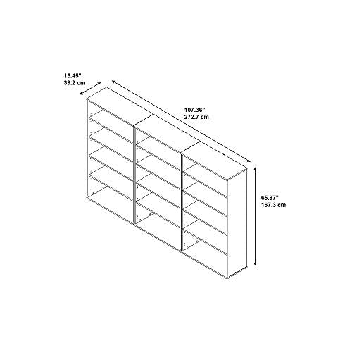 Bush Business Furniture 66H Bookcase Storage Wall in Mocha Cherry