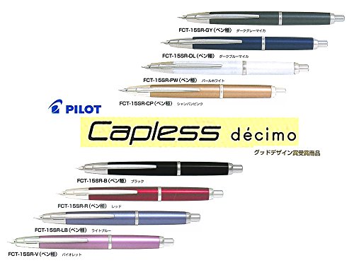 Pilot Fountain Pen Capless Decimo, Black Body, EF-Nib (FCT-15SR-B-EF)