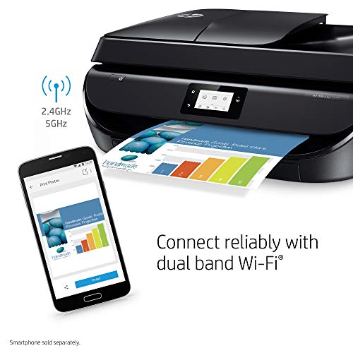 HP OfficeJet 5255 Wireless All-in-One Printer Compatible with HP Instant Ink and Amazon Dash (M2U75A) Black (Renewed)