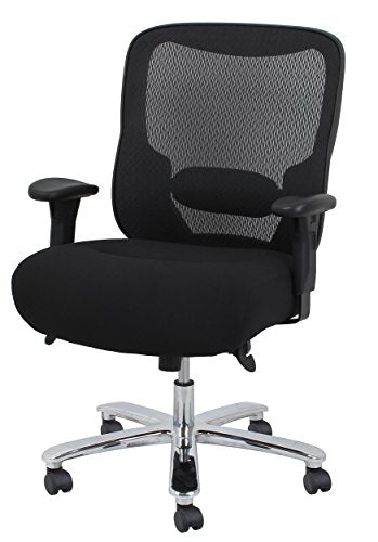 Essentials Big and Tall Executive Chair - Fabric and Mesh Office Chair with Adjustable Arms, Black (ESS-200-BLK)