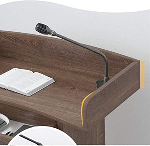 None Podium with Storage Standing Lectern Tabletop Hosting Reception (Coffee)