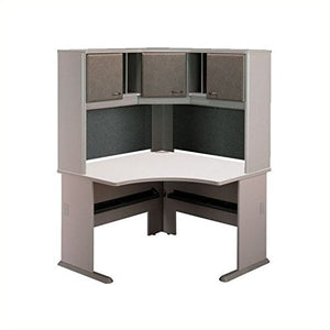 Bush Business Series A 48" Corner Computer Desk with Hutch in Pewter