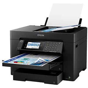 Epson Workforce Pro WF-7840 Wireless Wide-Format All-in-One Color Inkjet Printer, Black - Print Scan Copy Fax - 4.3" LCD, 25 ppm, 4800x2400 dpi, 13"x19", 50-Sheet ADF, Auto 2-Sided Printing, Ethernet