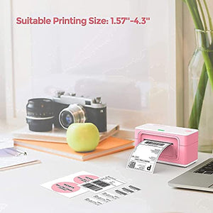 MUNBYN Pink Label Printer with Shipping Scale, Label Holder,Stack of Thermal Labels