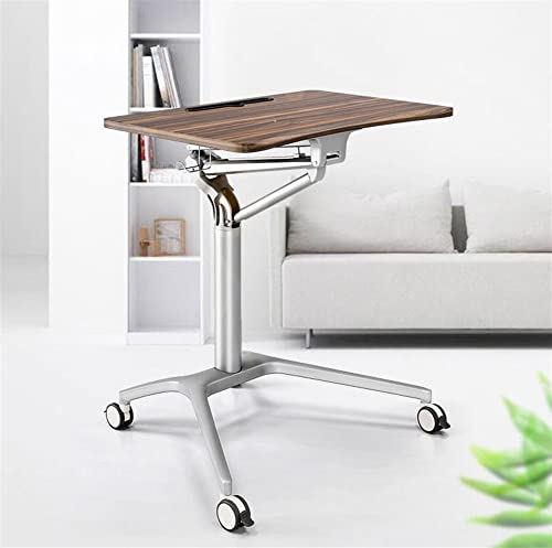 Mobile Standing Laptop Desk Height Adjustable Rolling Sit Stand Workstation