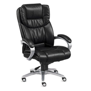 Morgan Executive Faux Leather Chair Black Faux Leather/Chrome Painted Finish