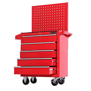 TANKSTORM Heavy Duty Steel Rolling Tool Box 5 Drawer Cart (TZ35 Red)