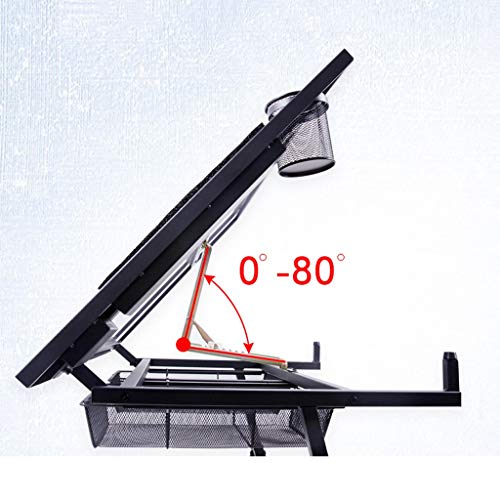 Lgan Tiltable Drawing Table, Adjustable Art Desk, with Storage Craft Table, Drafting Table Glass Panel, Child Adult Drawing Desk