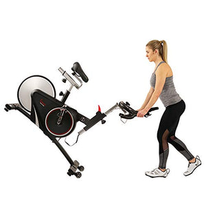 Sunny Health & Fitness Magnetic Rear Belt Drive Indoor Cycling Bike with RPM Cadence Sensor - SF-B1709, Black