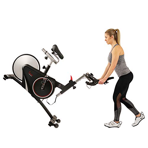 Sunny Health & Fitness Magnetic Rear Belt Drive Indoor Cycling Bike with RPM Cadence Sensor - SF-B1709, Black