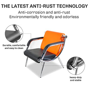 Bestmart INC 3PCS Office Reception Chair Set PU Leather, Orange