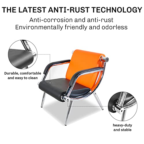 Bestmart INC 3PCS Office Reception Chair Set PU Leather, Orange