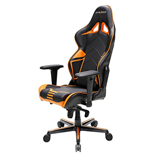 DXRacer OH/RV131/NO Racing Series Black and Orange Gaming Chair - Includes 2 Free Cushions
