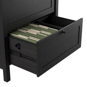 Bush Furniture Mayfield 2 Drawer Lateral File Cabinet | Vintage Black/Reclaimed Pine