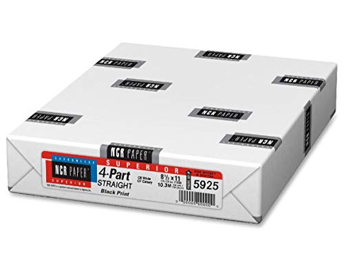 Limited Papers(TM) Paper, Carbonless Sheets, Superior, Pre Collated, Multi Part, Bond Finish. (4 Part Straight 8.5 x 11, White/Canary/Pink/Gold (5925), 20 Ream)