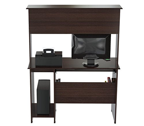 Inval Computer Workcenter with Hutch, Espresso-Wengue