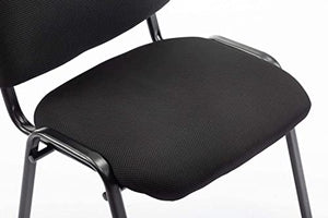 HNY Black Stackable Mesh Reception Chairs Set of 10