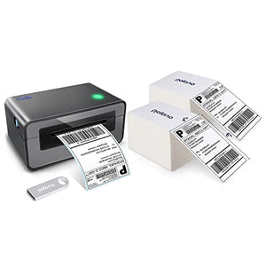 POLONO Label Printer - 150mm/s 4x6 Gray Thermal Label Printer, POLONO 4"x6" 1000 Labels Direct Thermal Shipping Labels, Compatible with Amazon, Ebay, Etsy, Shopify and FedEx