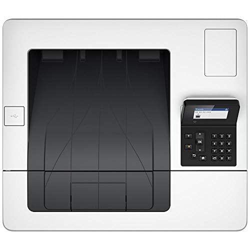 HP Laserjet Enterprise M506dn Monochrome Laser Printer (F2A69A) with Power Strip Surge Protector and Electronics Basket Microfiber Cleaning Cloth