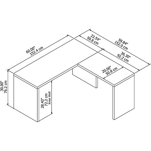 Office by kathy ireland Echo L Shaped Desk in Pure White