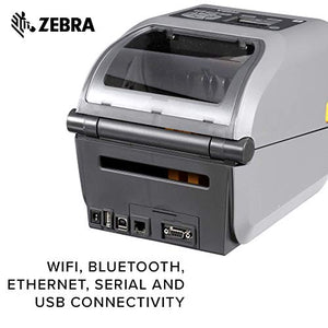 Zebra ZD620t Thermal Transfer Desktop Printer with LCD Screen 203 dpi Print Width 4 in WiFi Bluetooth USB Serial Ethernet ZD62142-T01L01EZ (Renewed)