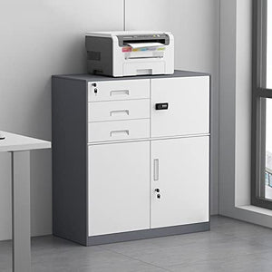 WAOCEO Vertical File Cabinet with Lock, 3-Drawer Filing Cabinet - Grey, Fully Assembled