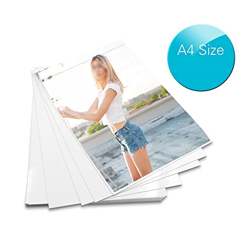 ZYZMH 100 Sheets Photo Paper 200gsm Waterproof Resistant High Gloss Finish Surface Quick Dry for Color Inkjet Printer