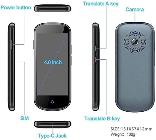 Language Translator Device Instant Voice Text Photo Translation 109 Languages Two Way - Black