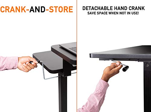Stand Steady Tranzendesk | 47 Inch Dual Level Standing Desk | Easy Crank Height Adjustable Sit to Stand Desk | Stand Up Workstation with Monitor Riser | Great for Home & Office (47/Black)