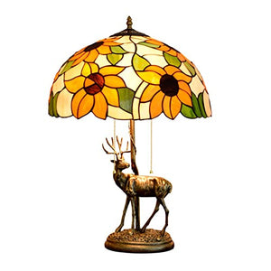 MaGiLL Tiffany Style Sunflower Desk Lamp, 16 Inch - Decorative Art Home Lamp