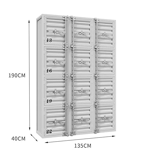 Industrial Storage Cabinet with Door, Gray Metal Locker Cabinet (12 Doors)
