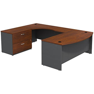 Bush Business Furniture Series C 72W Bowfront LH U-Station with 2-Drawer Lateral File