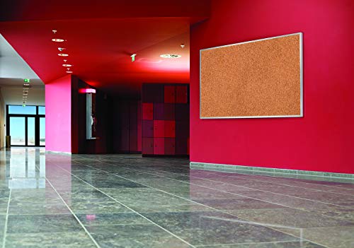 Ghent 48"x96" Aluminum Frame 1/2" Premium Natural Cork Bulletin Board, Made in the USA