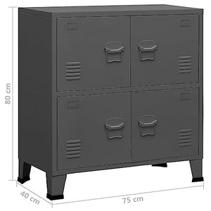 vidaXL Industrial Style Anthracite Steel File Cabinet Sideboard Storage Chest