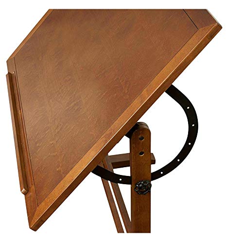 Architect Drafting Table Rustic Workostation Desk Surface Border Wooden Αdjustable Height Antique Art Craft Reading Writing Professional Oak& eBook by BADA Shop