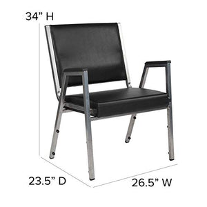 EMMA + OLIVER 4 Pack Black Antimicrobial Vinyl Bariatric Medical Reception Arm Chair