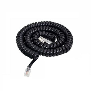Cable Central LLC 100 Pack 25Ft Coiled Handset Cord RJ22 (4P4C) Black - 25 Feet