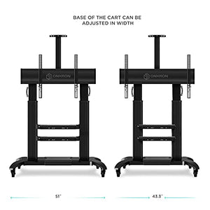 ONKRON Mobile TV Stand for 60"-100" TVs up to 301 lbs - Height Adjustable - Max VESA 1000x600 - Black