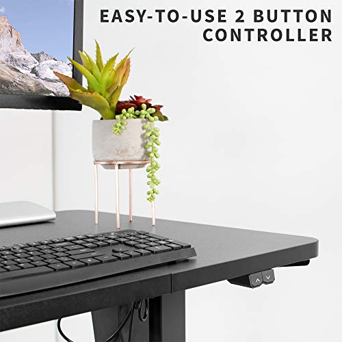 VIVO Electric 43 x 24 inch Stand Up Desk, 3 Section Table Top with Frame, Height Adjustable Standing Workstation with Simple Controller, Black, DESK-EP43TB