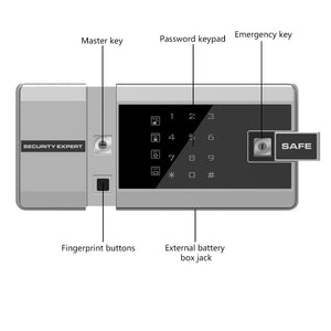 Fulocseny Fingerprint Safe Box 1.97 Cub Security Home Safe with Fireproof Waterproof Bag, with Digital Touch Screen and English Voice Broadcast, for Home Hotel Office