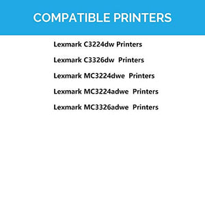 10-Pack 4BK+2C+2Y+2M Compatible Toner Cartridge Replacement for Lexmark C3210K0 C3210C0 C3210Y0 C3210M0 Toner Cartridge use for Lexmark C3224dw C3326dw MC3224dwe MC3224adwe MC3326adwe Printer