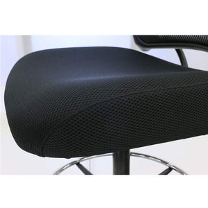 Big and Tall Memory Foam Stool with Black Mesh Back and Black Frame - NBF Signature Series Linear Collection